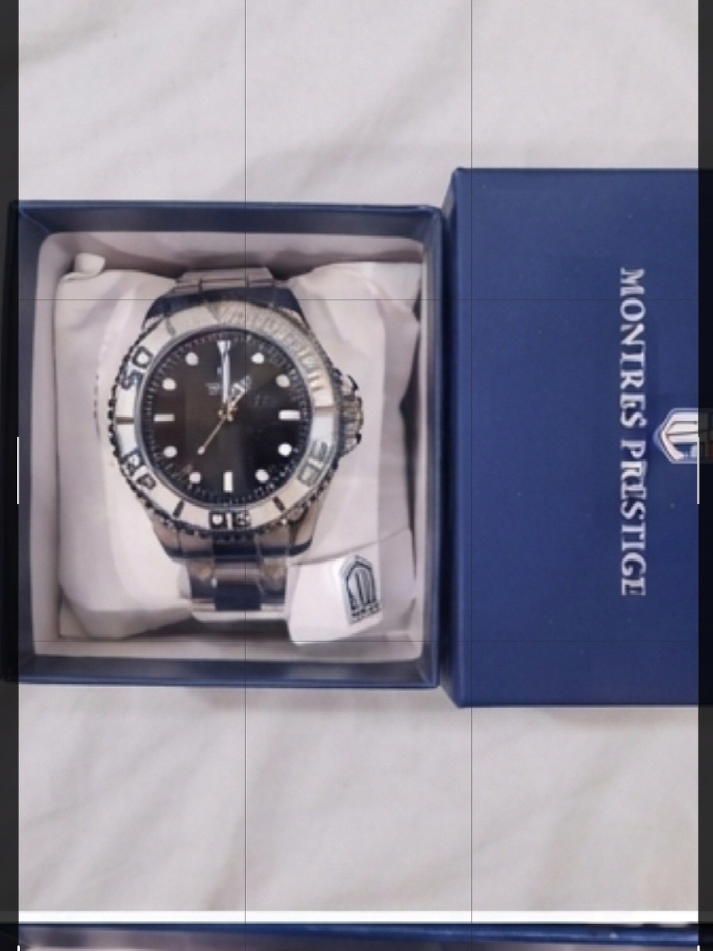 Men's Stainless Steel Silver Watch with Black Dial